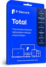 F-Secure Total - Tietoturva ja VPN kaikille laitteille - 5 laitetta / 12 kk -tietoturvaohjelmisto