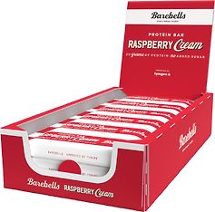 Barebells Raspberry Cream -proteiinipatukka, 55 g, 12-pack