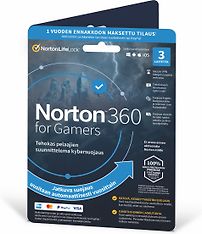 Norton 360 for Gamers - 50 Gt - 3 laitetta / 12 kk -tietoturvaohjelmisto, aktivointikortti