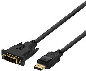 DELTACO DisplayPort - DVI-D Single Link monitorikaapeli, uros-uros, 2m