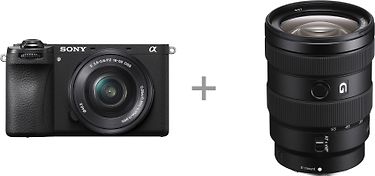 Sony A6700 -mikrojärjestelmäkamera, runko + 16–50 mm:n objektiivi + 16–55 mm F2,8 G -zoomobjektiivi