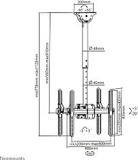 Neomounts by Newstar NM-C440DBLACK TV / näyttö -kattoteline 32"-60" näytölle, korkeussäädettävä, kuva 3