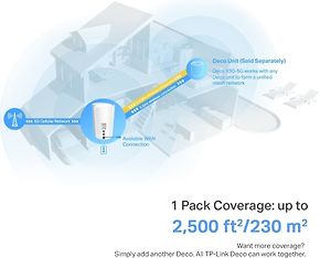 TP-LINK Deco X50-5G-modeemi + X50 Outdoor WiFi 6 -Mesh-järjestelmä sisä- ja ulkokäyttöön, kuva 8