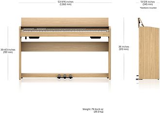 Roland F701 -digitaalipiano, vaalea tammi, kuva 14