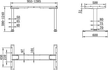 Elfen Ergodesk Basic II -sähköpöytä, 120 x 60 cm, pähkinäkuvio, musta runko, kuva 5