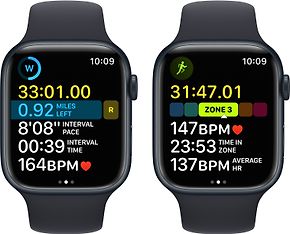 Apple Watch Series 8 (GPS) 45 mm keskiyönsininen alumiinikuori ja keskiyönsininen urheiluranneke (MNP13), kuva 7