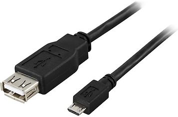 DELTACO USB-adapteri OTG A n - MicroB u, 20cm