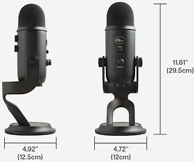 Blue Microphones Yeti Blackout -mikrofoni USB-väylään, musta, kuva 4