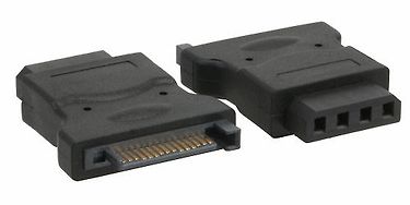 Fuj:tech SATA 15pin -> 5.25" Molex 4-pin -virta-adapteri