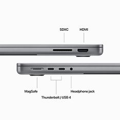 Apple MacBook Pro 14” M3 16 Gt, 1 Tt 2023 -kannettava, tähtiharmaa (MXE03), kuva 6