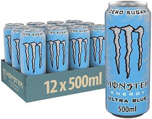 Monster Energy Ultra Blue Energy -energiajuoma, 500 ml, 12-pack