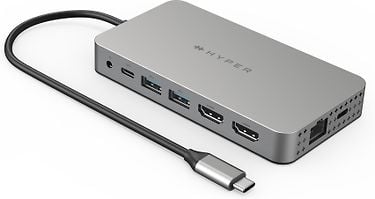 Hyper Dual 4K HDMI 10-in-1 USB-C Hub -adapteri