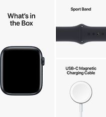 Apple Watch SE (GPS) 44 mm keskiyönsininen alumiinikuori ja keskiyönsininen urheiluranneke (MNK03), kuva 9