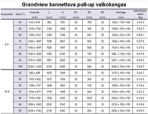 Grandview 92" 16:9 -kannettava pull-up valkokangas, kuva 4