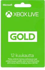 Microsoft Xbox Live Gold 12 kk -jäsenyys, aktivointikortti