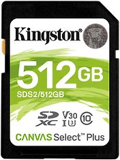 Kingston 512 Gt SD Canvas Select Plus UHS-I Speed Class 1 (U3) -muistikortti, kuva 3