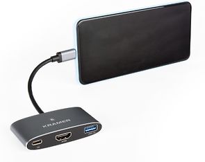 Kramer USB-C MultiPort 4K HDMI -adapteri, harmaa, kuva 3