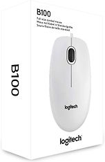 Logitech B100 -hiiri yrityskäyttöön, valkoinen, kuva 3