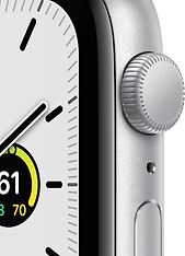 Apple Watch SE (GPS) 44 mm hopeanvärinen alumiinikuori, syvänteensininen urheiluranneke, kuva 2