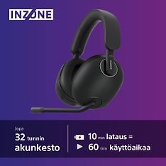 Sony INZONE H9 (WHG900NB.CE7) -langattomat pelikuulokkeet, musta, kuva 11