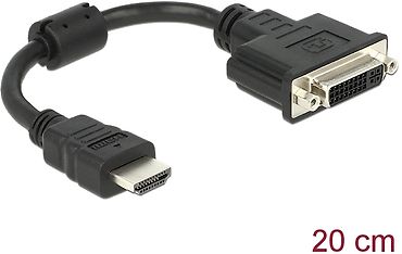 DeLOCK 0,2 m HDMI-DVI-D -kaapeli, single-link, musta