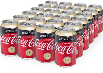 Coca-Cola Vanilla Zero -virvoitusjuoma, 330 ml, 24-PACK
