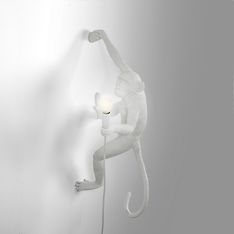 Seletti The Monkey Lamp Hanging Right -seinävalaisin, oikeakätinen, valkoinen, kuva 2