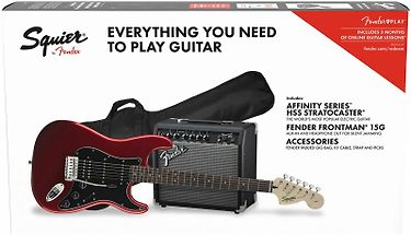 Fender Affinity Series Stratocaster HSS Pack -kitarapaketti, Candy apple red