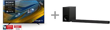 Sony XR-55A80J 55" 4K Ultra HD OLED Google TV + HT-ZF9 Dolby Atmos soundbar -tuotepaketti