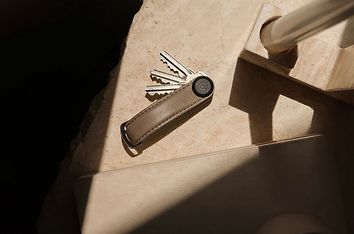 Orbitkey Pebbled Leather Key Organiser -avainlenkki, beige, kuva 6