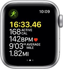 Apple Watch SE (GPS) 40 mm hopeanvärinen alumiinikuori, syvänteensininen urheiluranneke, kuva 3