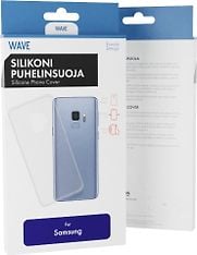 Wave silikonisuojus, Samsung Galaxy A8 (2018), läpinäkyvä, kuva 2