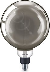 Philips Modern LED -filamenttilamppu Giant Globe, E27, 4000 K, 270 lm, savunharmaa