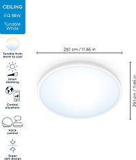WiZ SuperSlim -kattovalaisin, pyöreä, valkoinen, 16 W, tunable white, Wi-Fi, kuva 5