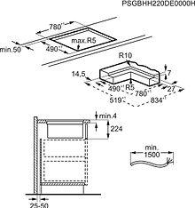 AEG CCE84751CB -induktiotaso liesituulettimella, 80 cm, kuva 14