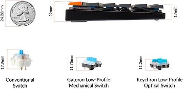 Keychron K5 SE RGB Hot Swap Low Profile -mekaaninen näppäimistö, Optical Brown -kytkimet, kuva 5