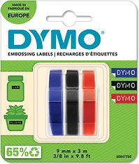 Dymo 3D -kohokirjoitusteippi 9 mm x 3 m, 3 eri väriä