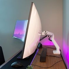 Ergotron HX Desk Monitor Arm -näyttövarsi pöytäkäyttöön, valkoinen, kuva 3