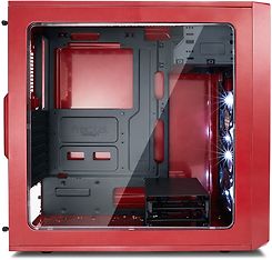 Fractal Design Focus G -ATX-kotelo ilman virtalähdettä, punainen, ikkunalla, kuva 3