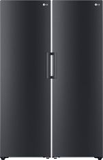 LG GLT71MCCSZ -jääkaappi, musta teräs ja LG GFT61MCCSZ -kaappipakastin, musta teräs