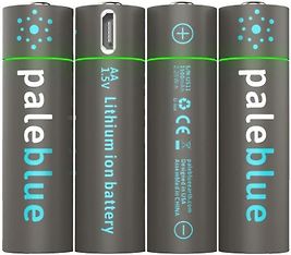 Pale Blue Li-Ion Rechargeable AA Battery -akkuparisto, 4 kpl