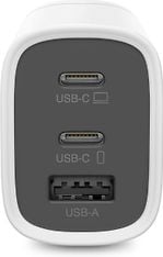 GP GaN PD 65 W -verkkovirtalaturi, 2x USB-C + 1x USB-A, valkoinen, kuva 3