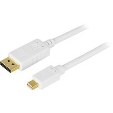 DELTACO DisplayPort - Mini DisplayPort monitorikaapeli, 1.0 metriä, valkoinen