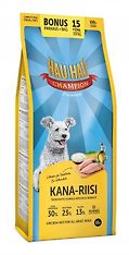 Hau-Hau Champion Kana Riisi -kuivaruoka, 15 kg + 2 kg bonus