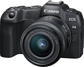 Canon EOS R8 -järjestelmäkamera + 24-50 mm objektiivi