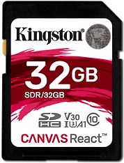 Kingston 32 Gt SD Canvas React UHS-I Speed Class 3 (U3) -muistikortti, kuva 3