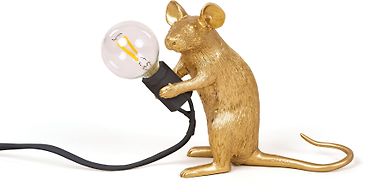 Seletti The Mouse Lamp Gold Mac -pöytävalaisin, kulta, kuva 6