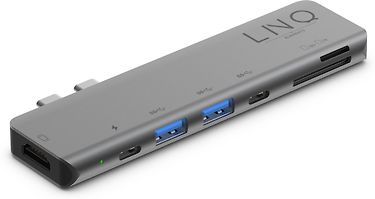 LINQ 7 in 2 USB-C Macbook® Pro Multiport Hub -adapteri, tähtiharmaa