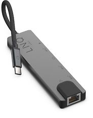 LINQ 6 in 1 PRO USB-C Multiport Hub, alumiininharmaa, kuva 3