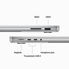 Apple MacBook Pro 14” M3 16 Gt, 512 Gt 2023 -kannettava, hopea (MR7J3), kuva 6